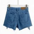 thumbnail image 6 of Maqroz Womens High Waisted Frayed Hem Denim Shorts Plus Size Summer Casual Outfits for Daily Wear Street Style Vacation with Pockets, 6 of 8