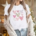 thumbnail image 6 of jsaierl Valentines Day Shirts Women Plus Size Love Heart Graphic Tees Casual Short Sleeve Blouse Round Neck Holiday T-shirt Tops Valentines Day Gifts for Women, 6 of 6