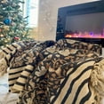 thumbnail image 3 of Handmade Black & Beige Block Print Cotton Throw Blanket with Tassels – Boho Floral Couch Throw – Farmhouse Decorative Sofa Blanket, 3 of 4