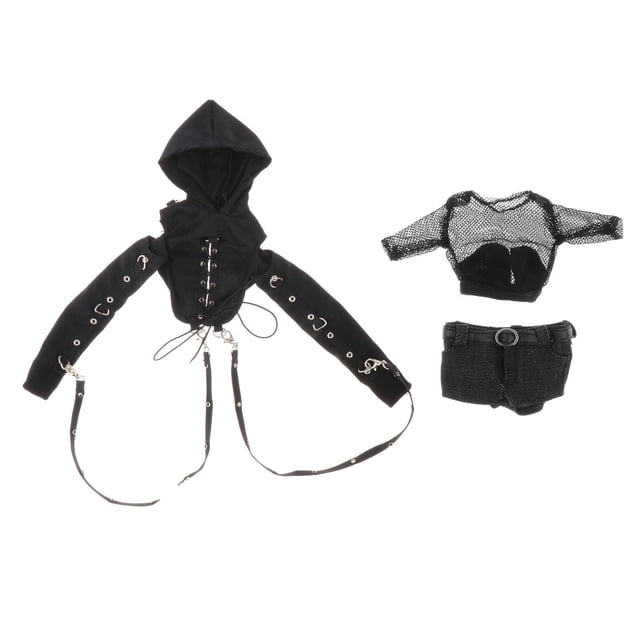 de Acción Femenina 1: 6 Pantalones Cortos de Mezclilla con Capucha para Muñeca HT Toys de 12 "