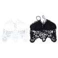 thumbnail image 1 of 2pcs Women Lace Crochet Tank Top Hollow Out Deep V Neck Summer Beautify Back Short Tank Top Black White Free Size, 1 of 8