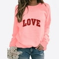 thumbnail image 2 of Tiqkatyck Valentine Shirts for Women, Women's Valentine's Day Sweatshirt Heart Shaped Love Printed Pullover Crewneck Long Sleeve Top, Valentine Sweatshirts for Women, Valentines Day Gifts Pink, 2 of 4