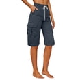 thumbnail image 6 of TRUBKH Bermuda Shorts for Women Cute Shorts Womens Athletic Shorts Flowy Shorts Golf Shorts Pull-on Shorts Women Workout Shorts Wide Leg Shorts Summer Trendy Soft Moisture Wicking Blue L, 6 of 9