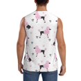 thumbnail image 4 of Goofa Cute Poodle Dog Printed Men's Sleeveless T-Shirt - Athletic Gym Workout Tank Top for Men - Moisture-Wicking, UPF 30+ Quick-Dry Muscle Tee-3X-Large, 4 of 8