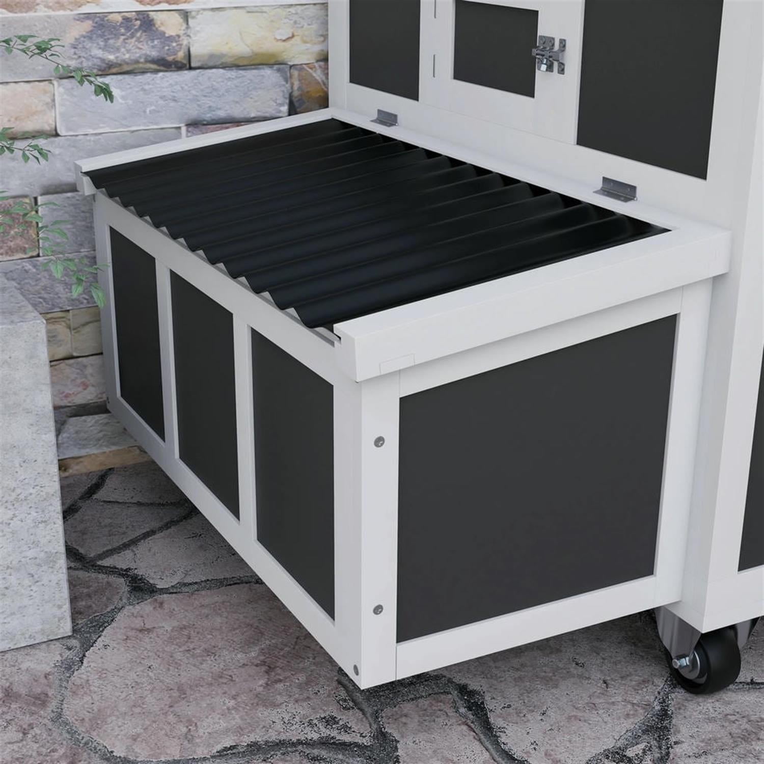 Demi Bonn 57" Wooden Chicken Coop with Nesting Box, Outdoor Hen House for 6 Chickens, Large Rabbit Hutch, Gray