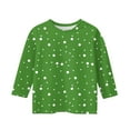 thumbnail image 3 of CCRFTGI Girls Clothes Size 8-9 Polka Dot Printed 3/4 Length Sleeve Tween Girls Tops Basic Crew Neck Shirts Spring Girls Size 14/16 Clothes Green 8-9 Years, 3 of 4