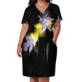 thumbnail image 3 of Vestido de bolsillo suelto con narcisos cubistas Vestido largo de mujer Falda de mujer, 3 of 7