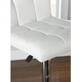 thumbnail image 5 of Powell Sherman 3-Piece Metal and Glass Pub Table Set, White Faux Leather, 5 of 6