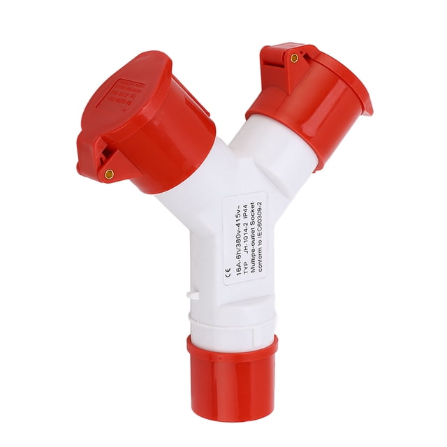 Enchufe industrial en Y de 4 núcleos, con carcasa aislada PA66, 1 entrada, 2 salidas, impermeable, a prueba de explosiones, 380-415 V, 16 A