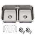 thumbnail image 1 of Kraus KBU32 Premier Évier de Cuisine Double Bol, Acier Inoxydable, 1 of 7