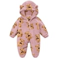 thumbnail image 2 of Maqroz Animal Print Boys Girls Fleece Jumpsuit Long Sleeve Hooded Romper Cute Cubby Graphic Loungewear with Zip, 2 of 8