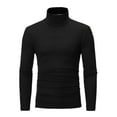 thumbnail image 2 of HULIJA 3 Pack Men's Mock Neck Shirts Long Sleeve Pullover Tops Slim Fit Casual T Shirts Black&Navy Blue&Gray M, 2 of 5
