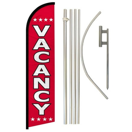 Vacancy Windless Banner Flag & Pole Kit
