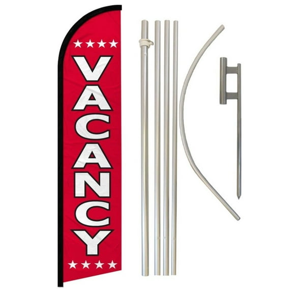 Vacancy Windless Banner Flag & Pole Kit