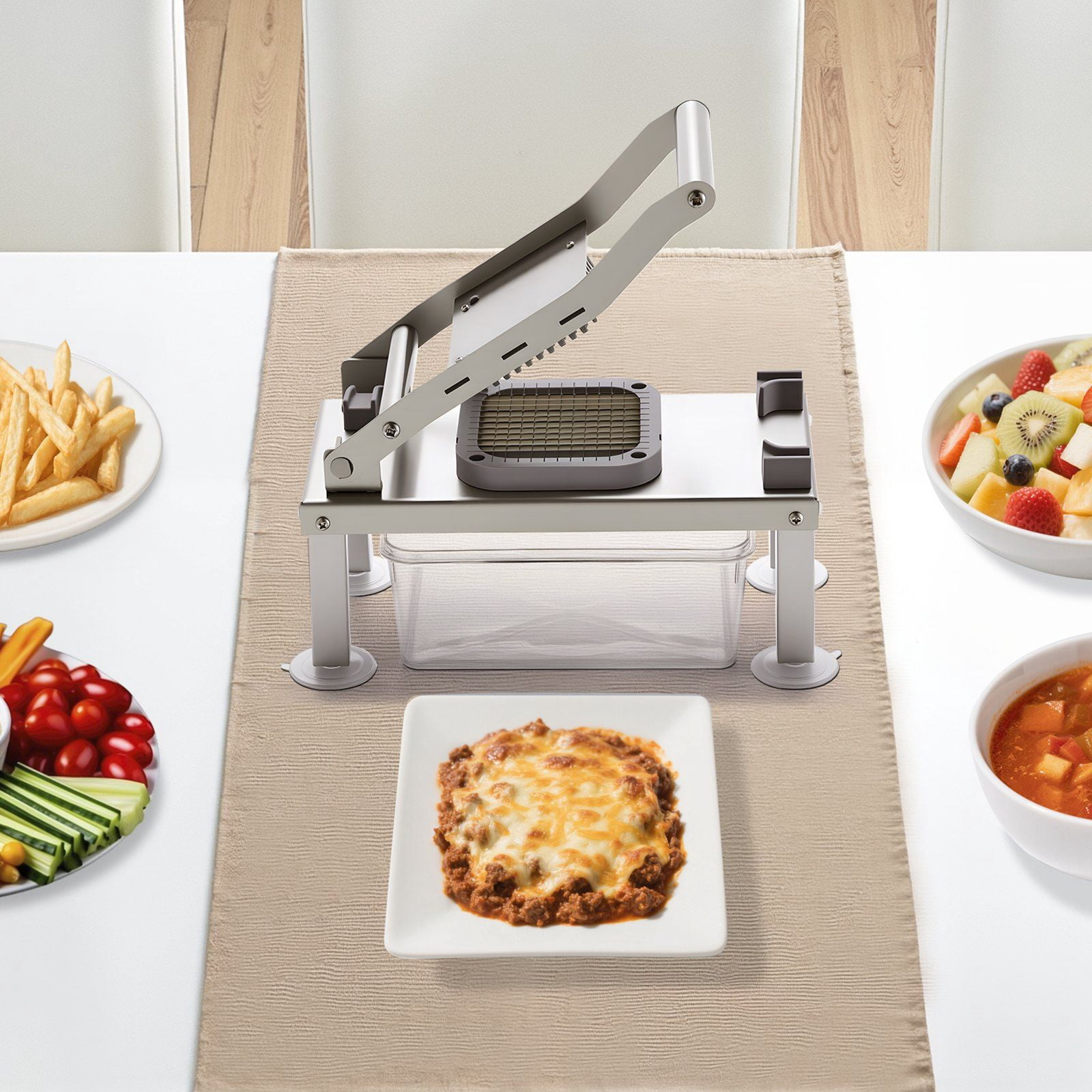 9-in-1 Vegetable Chopper & Mandoline Slicer - Multi-Functional Food Processor with 9 Blades for Spiralizing, Grating, Slicing - BPA-Free Veggie Cutter for Kitchen, Salad, Meal Prep (Easy Clean)