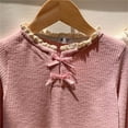 thumbnail image 3 of KAUOD Girls Knit Stretchy Sweater Ribbed Thermal Crew Neck Pullover Tops Clothes Kids Toddler Long Sleeve Shirt Outfits, 3 of 5
