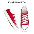 thumbnail image 5 of Women's Low‑Top Canvas Tennis Sneakers, Lace‑Up Casual Walking Flat Shoes, Red 7, 5 of 8