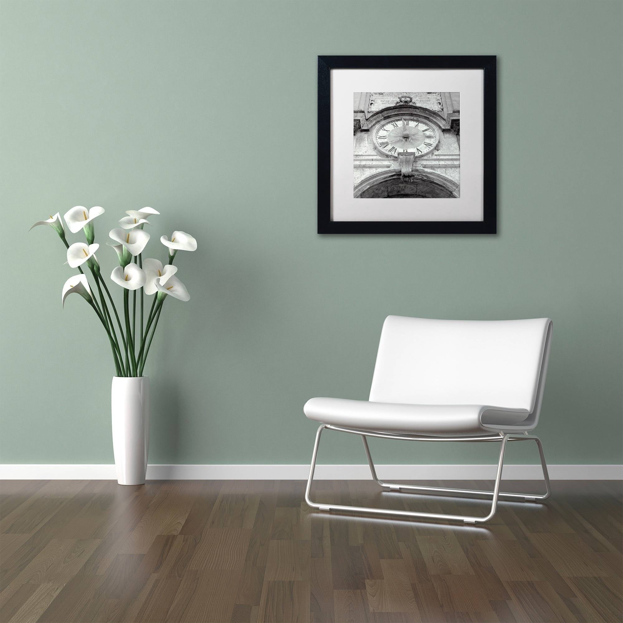 Trademark Fine Art "Il Grande Ororlogio I" Canvas Art by Alan Blaustein, White Matte, Black Frame
