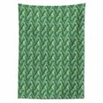 thumbnail image 2 of Jungle Leaves Tablecloth, Painting Interpretation of Fronds in Tones of Green Repetitive Pattern, Rectangle Satin Table Cover Accent for Dining Room and Kitchen, 60" X 84", Multicolor, by Ambesonne, 2 of 2