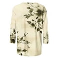 thumbnail image 4 of VgaVtl 3/4 Sleeve T-Shirt for Women Summer Women's Shirts Slim Pullover Everyday Floral Casual Cute Shirts,Yellow M, 4 of 6