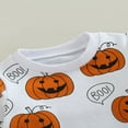 thumbnail image 4 of Bébé Garçon Fille Halloween Sweat-Shirt Citrouille Imprimé Col Rond Manches Longues Pull-Overs, 4 of 6