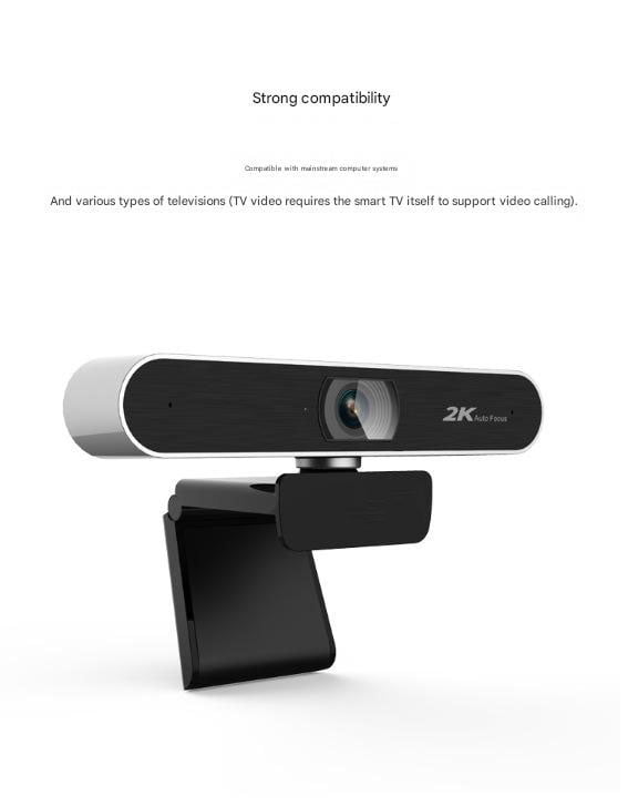 A30PRO 2K Auto Focus Webcam with 90° Wide-Angle Lens & 360° Rotation - All-in-One Conference Camera with Built-in Microphone for PC/Laptop