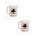 thumbnail image 1 of Duo de tazas de cerámica 445 ml diseño ilustrado de gato, 1 of 7