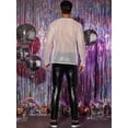 thumbnail image 3 of Unique Bargains Men's Mesh T-Shirt Long Sleeves Club Party See Through Sheer Top Tee XL White, 3 of 6