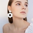 thumbnail image 2 of 60s 70s Flower Earrings for Women Retro Neon Hippie Flower Disco Earrings Colorful Floral Earring Retro Asymmetry Daisy Earrings Statement Earrings, 2 of 10