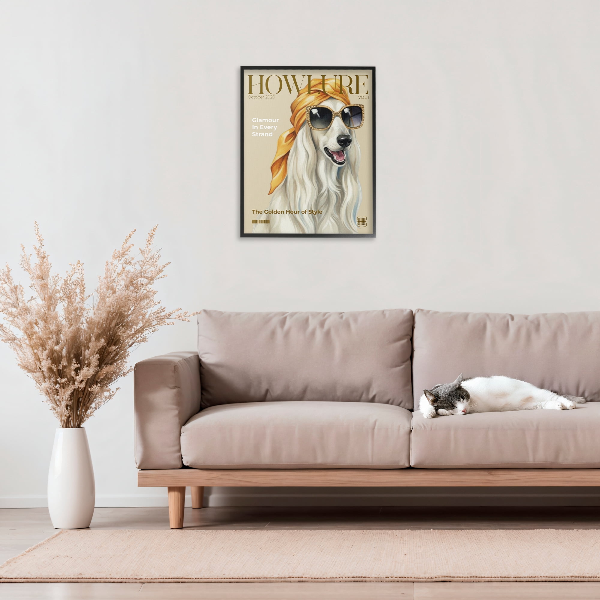 Stupell Industries Howlure Dog Fashion Magazine Black Framed Giclee Art, design by A Barefoot Stylist