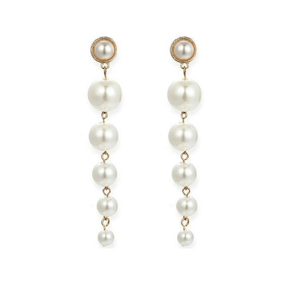 UDIYO Fashion Women Long Faux Pearl Dangle Stud Earrings Statement Party Jewelry Gift