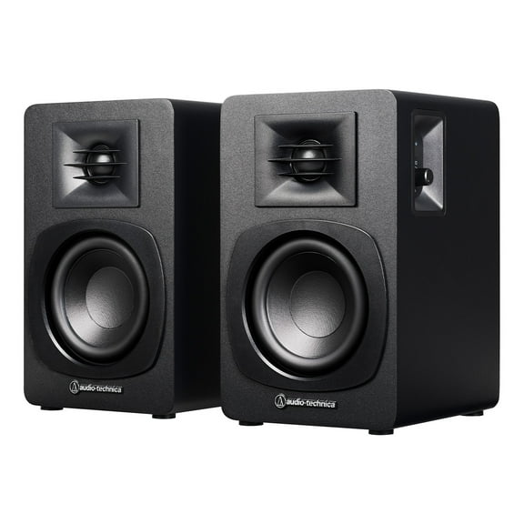 Audio-Technica AT-SP3X Powered Bookshelf Speakers - Pair (Black)