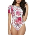 thumbnail image 2 of Picia Peonies And Roses Womens One Piece Swimsuits Modest Tummy Control Bathing Suits Lace Up Slimming Swim Suit-Medium, 2 of 9