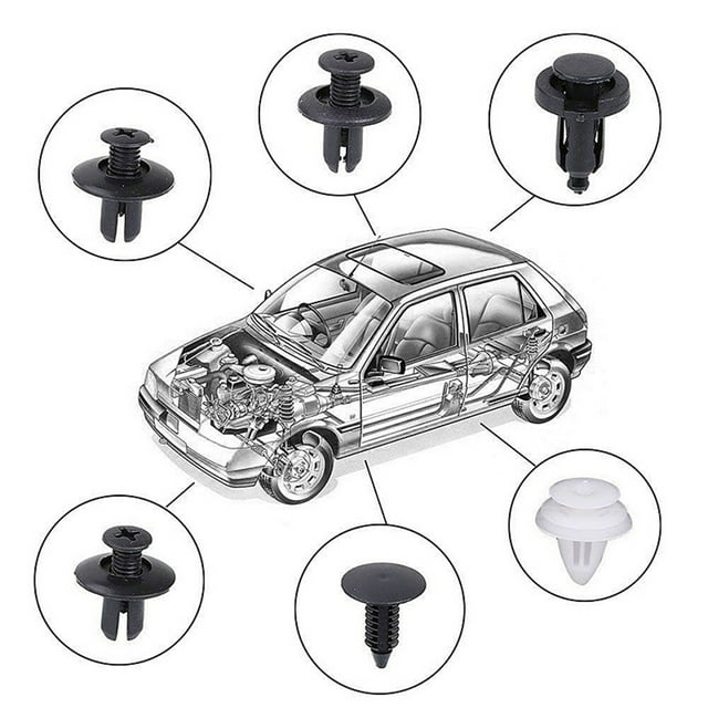 100pcs Auto Fastener Clip Car Fender door trim Push Retainer Pin Rivet Bumper for Door Trim Panel Retainer, Box Package