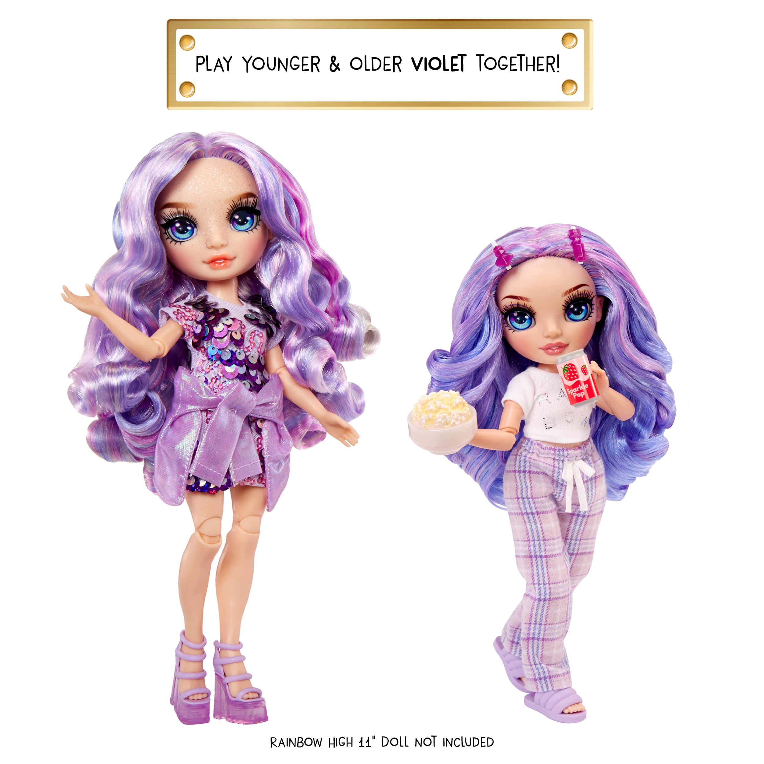 Rainbow High Jr High PJ Party Violet, Purple 9” Posable Doll, Ages 412  (图4)