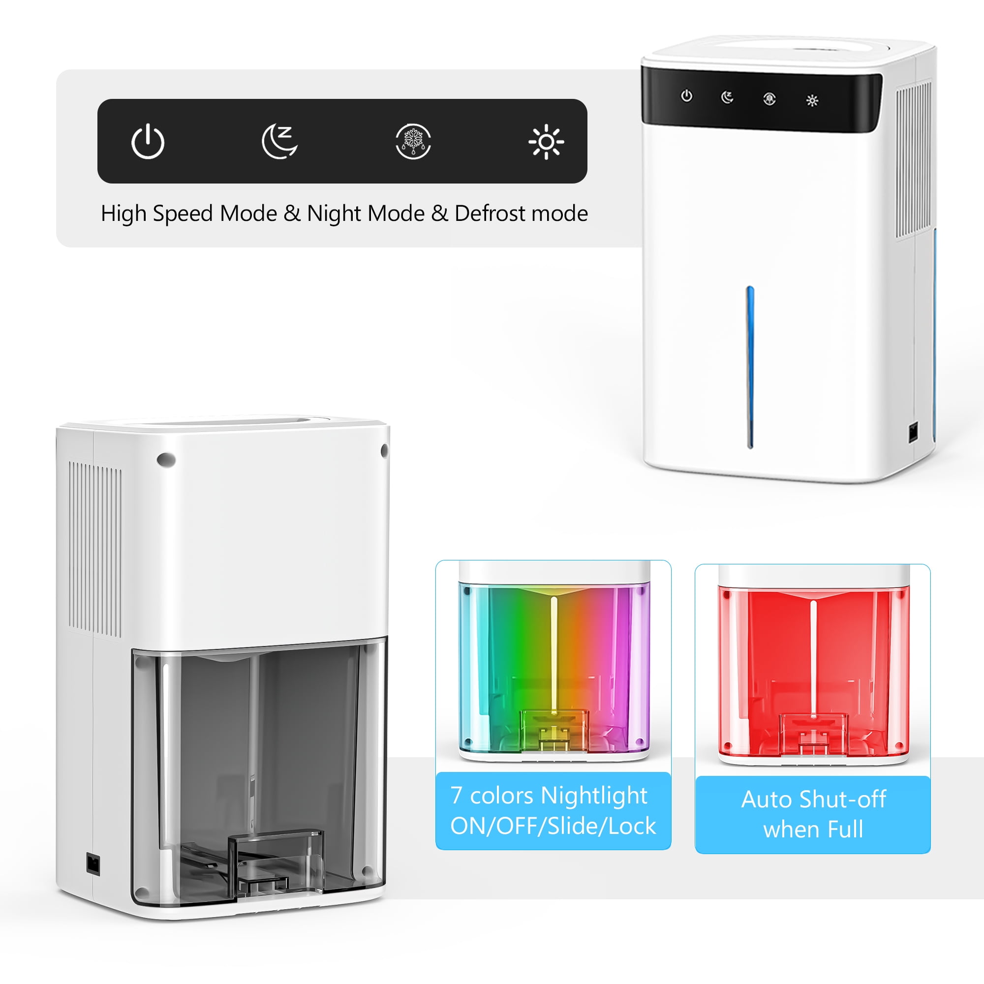 Aootek Dehumidifier,Small Dehumidifier for Home,LED Light,Automatic Defrosting,Ultra Quiet,Up to 1200 Sq ft