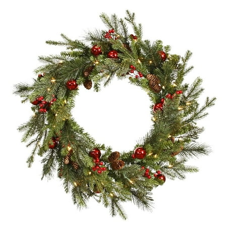 Vickerman 24 in. Mixed Berry Ball Wreath