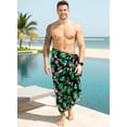 thumbnail image 3 of LA LEELA Men's Swimwear Beach Summer Pareo Long Sarong Wrap One Size Rainbow, Floral Vacation Holiday Party, 3 of 5