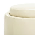 thumbnail image 5 of SAFAVIEH Round Storage Tray Ottoman Flat Cream, 5 of 9