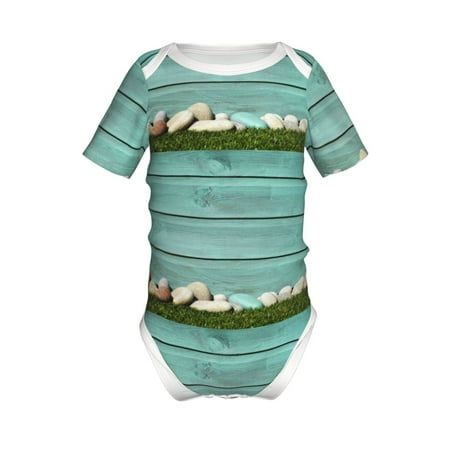 

Lukts Wood Grain Print Baby Short Sleeve Romper Onesie for Newborn Baby Boys and Girls-18 Months