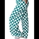 thumbnail image 2 of Pantalones Casuales A Cuadros para Mujer, Cintura Elástica, Cómodos, Holgados, de Pierna y con Bolsillos Verde Pavo Real L, 2 of 7