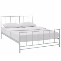 Modway Estate Modern Sturdy Powder Coated Steel King Bed in White