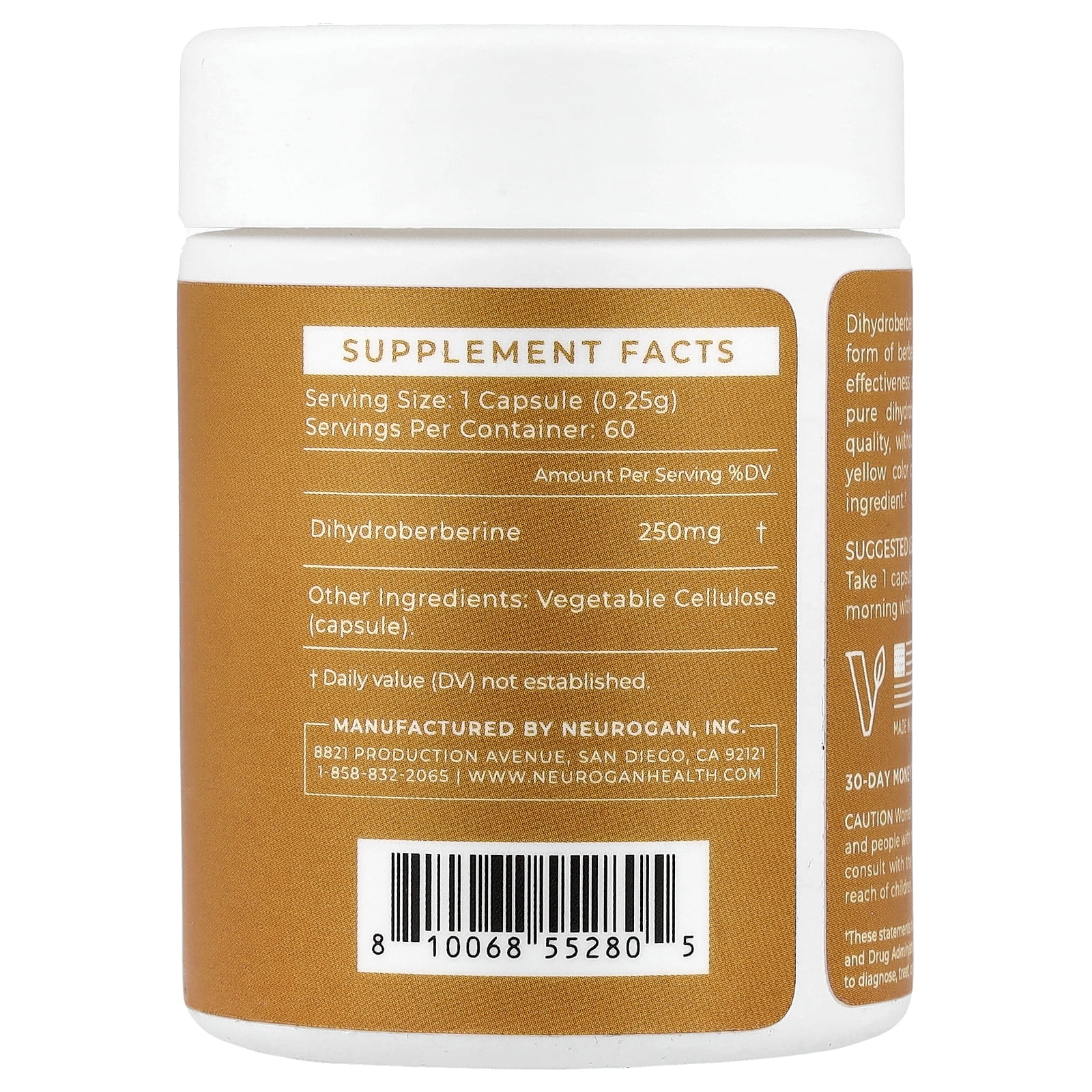 Neurogan Health DHB, 250 mg, 60 Capsules