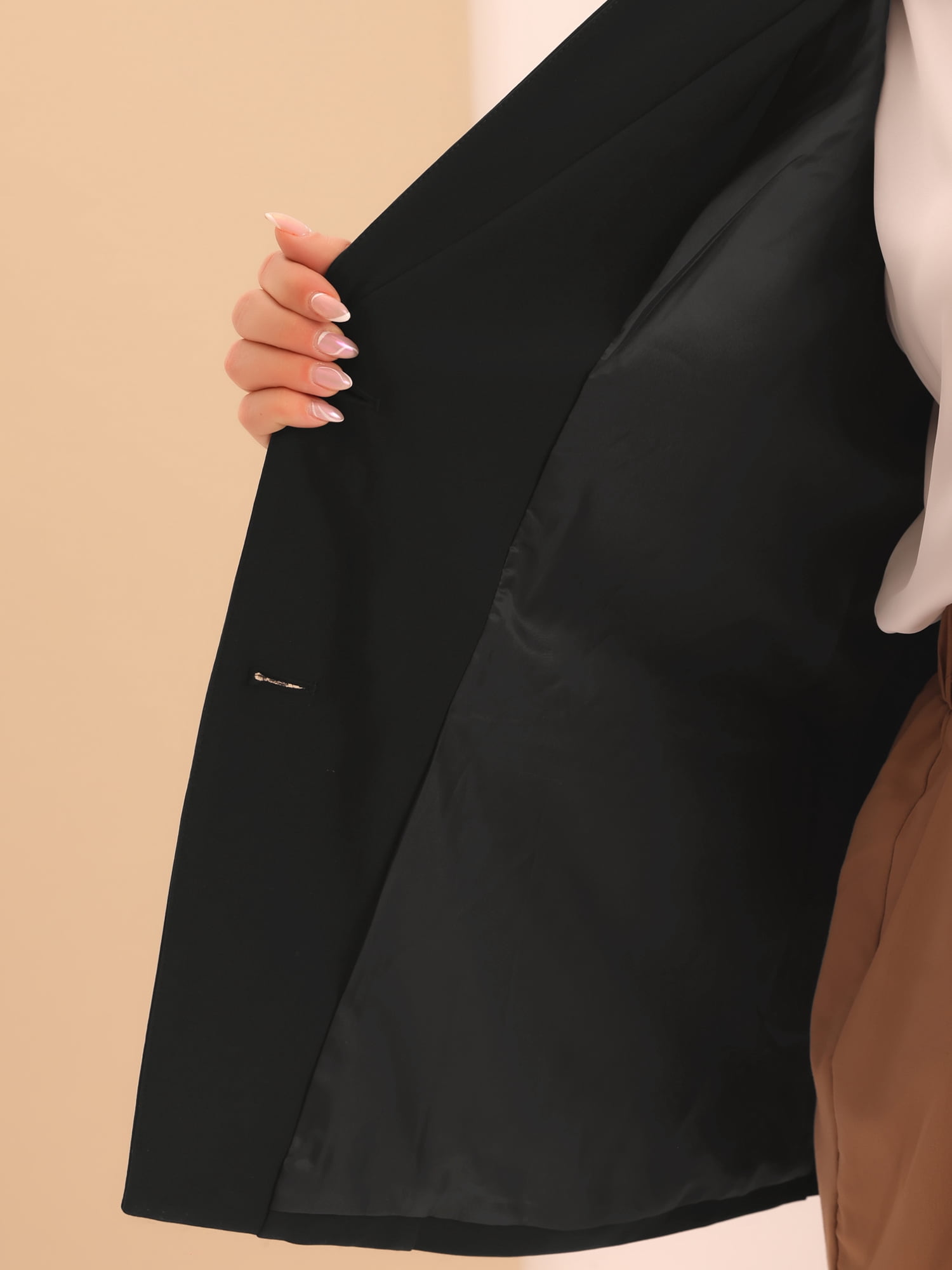 DARING DIVA Women's Plus Business Suit Blazer Button Work Blazer Jacket 2X Black