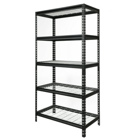 

aWORKPRO 36 W x 18 D x 72 H 5-Shelf Freestanding Shelves Storage Rack Black