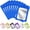 Blue, variant on 100 Pack Mylar Resealable Foil Bags with Clear Window, Ziptop Smell Proof Pouches for Food Storage, Cookies, Samples, Small Business, Purple, 4x6 Inch