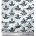thumbnail image 1 of Soimoi Blue polyester Crepe Fabric Floral & Paisley Decor Fabric Printed Yard 42 Inch Wide, 1 of 3