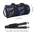 thumbnail image 4 of Xecao Hand Drawn Rockets print Round Travel Duffel Bag is a foldable gym bag with an inner pocket, perfect for travel sports, 4 of 8