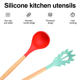 thumbnail image 3 of Juego de utensilios de cocina de silicona de 2 piezas, utensilios de cocina de silicona antiadherentes sin BPA con mango de madera, 3 of 5