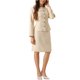 thumbnail image 4 of Conjunto de traje INSPIRE CHIC para mujeres, 2 piezas, chaqueta sin cuello de tweed con peplum y falda, talla XS, beige, 4 of 6